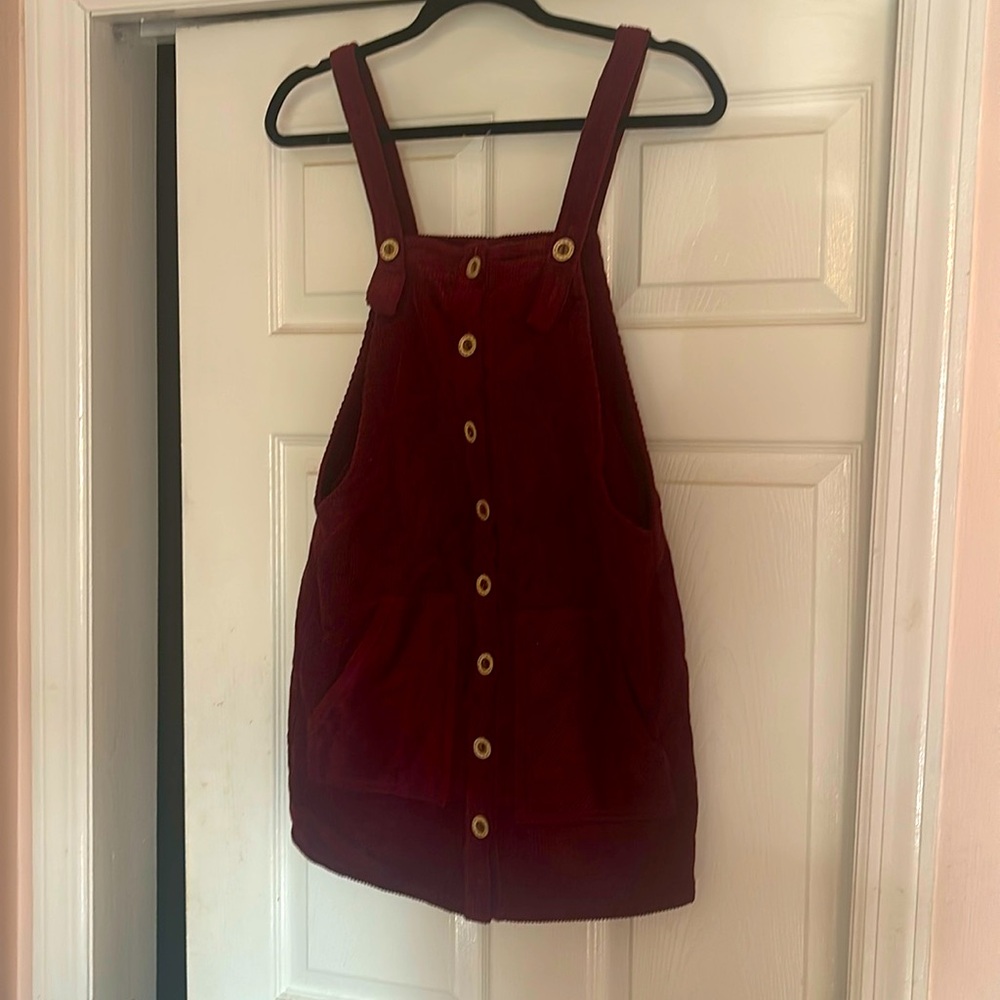 Maroon overall dress